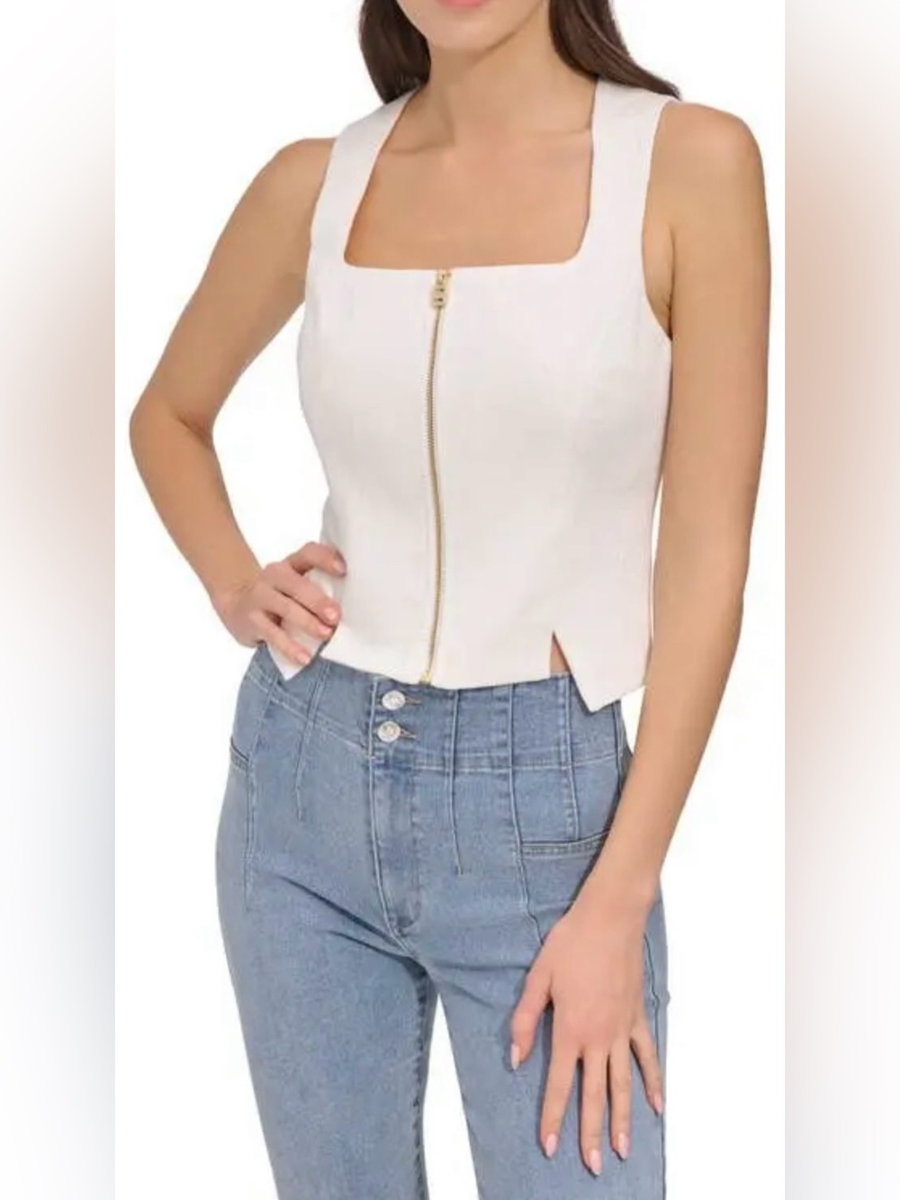 DKNY Zip Front Corset Top